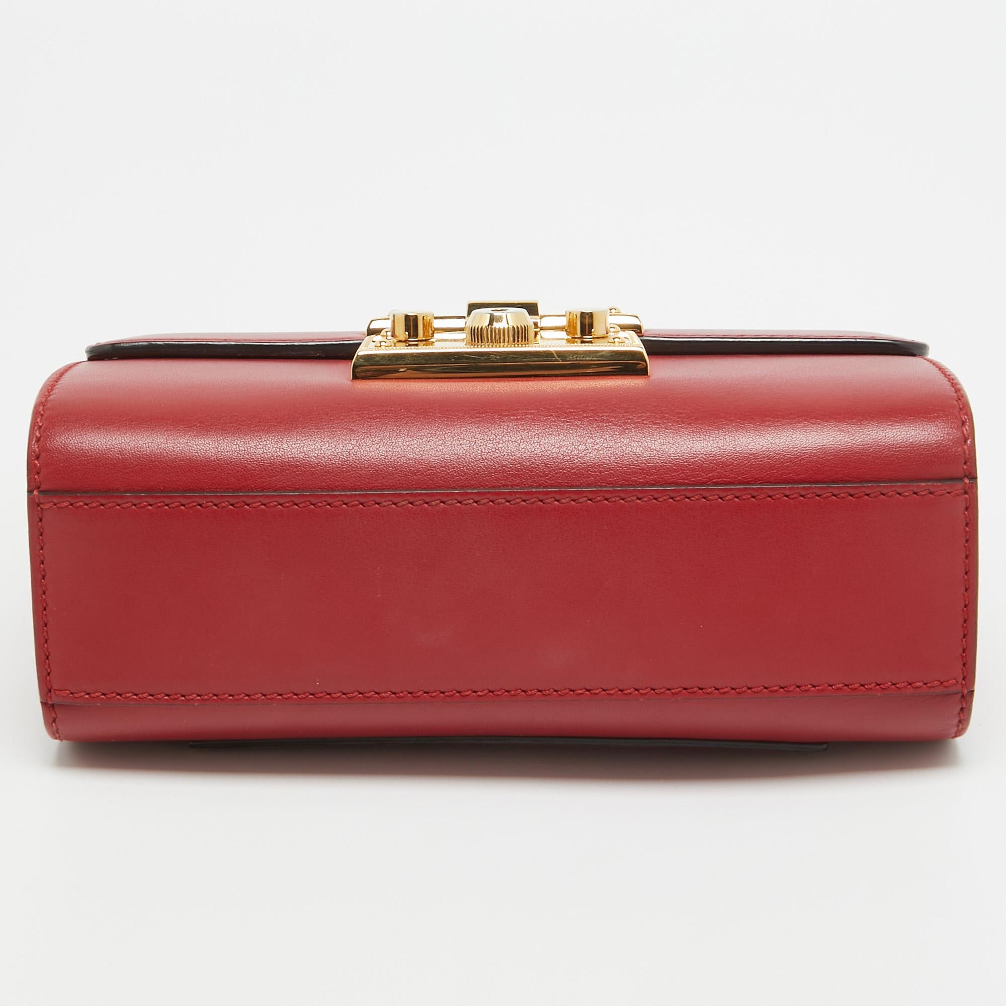 Gucci Red Leather Small Padlock Shoulder Bag 3