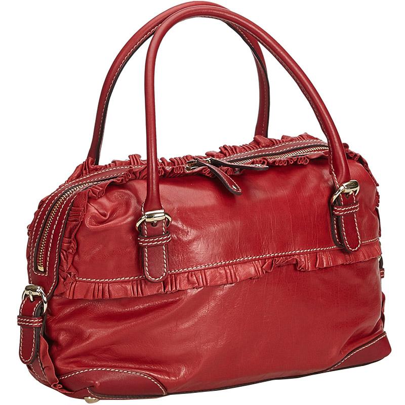 Gucci Red Leather Small Sabrina Top Handle Bag In Good Condition In Dubai, Al Qouz 2