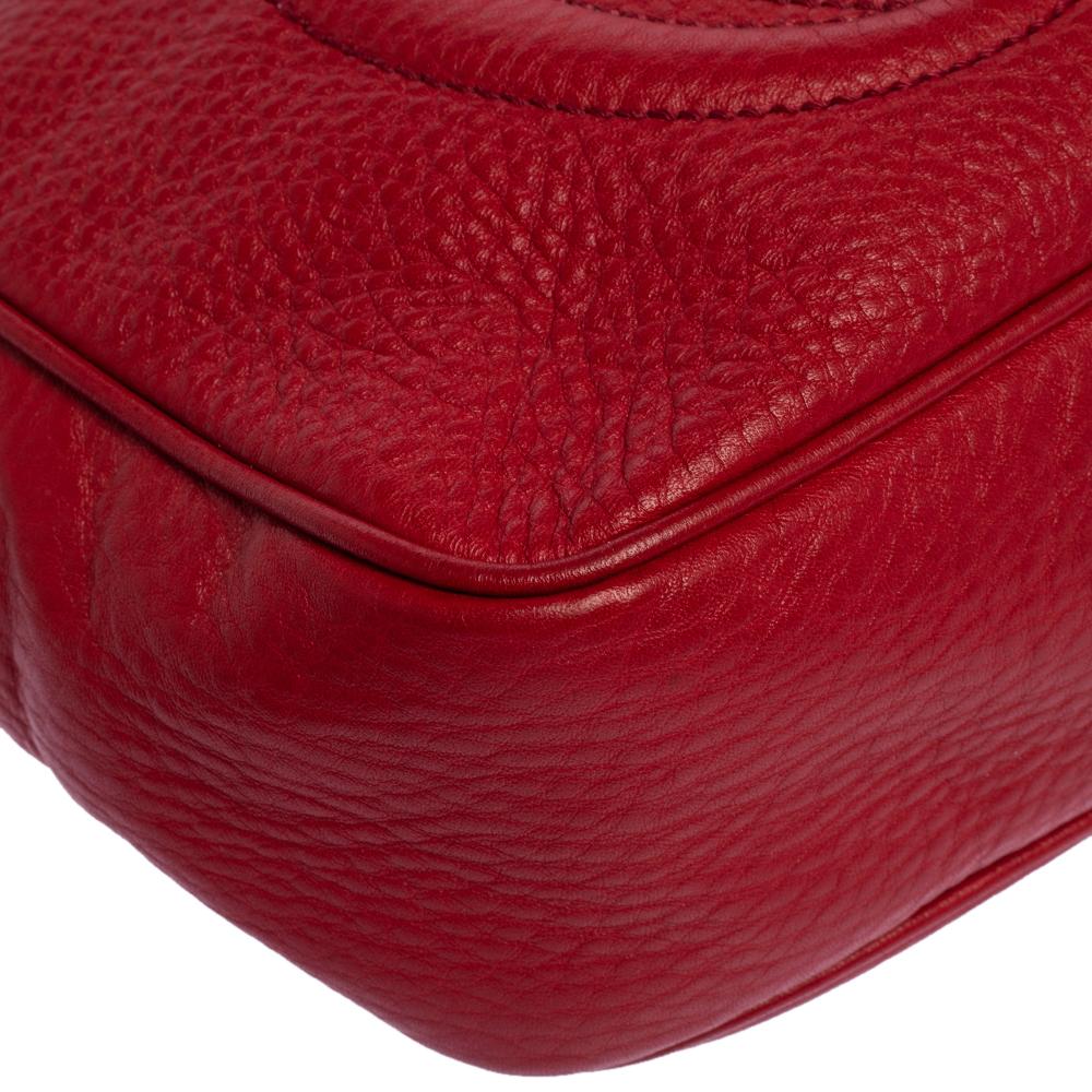 Gucci Red Leather Small Soho Disco Crossbody Bag 1