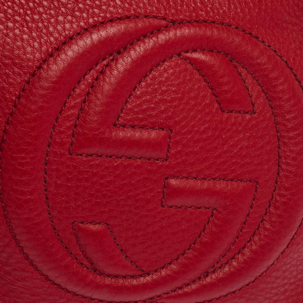 Gucci Red Leather Small Soho Disco Crossbody Bag 3