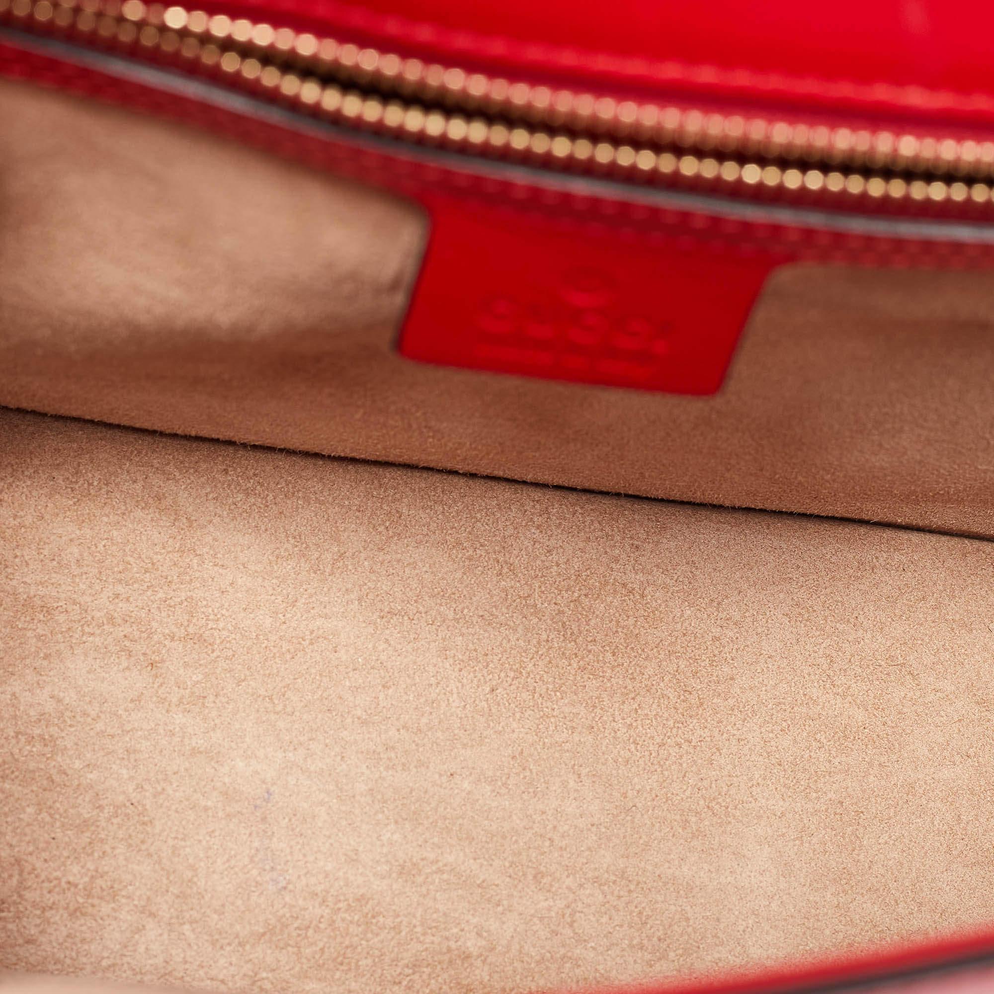 Gucci Red Leather Small Web Sylvie Shoulder Bag For Sale 4