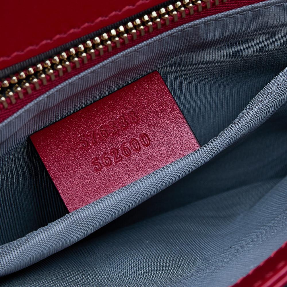 Gucci Red Leather Small Zumi Shoulder Bag 6