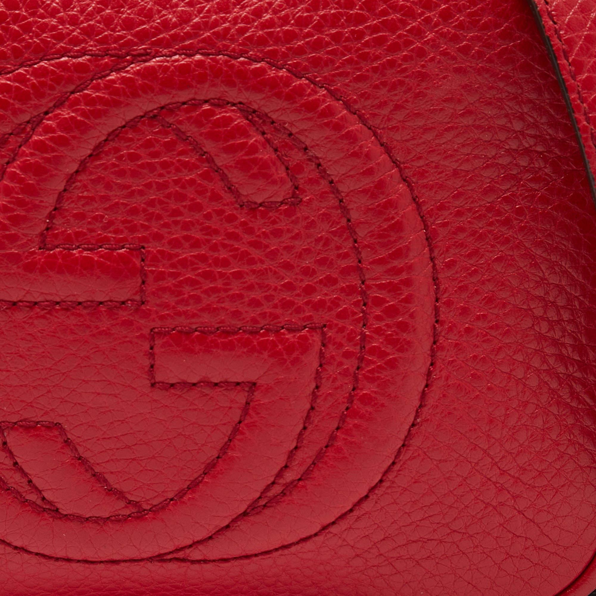 Gucci Red Leather Soho Crossbody Bag 1