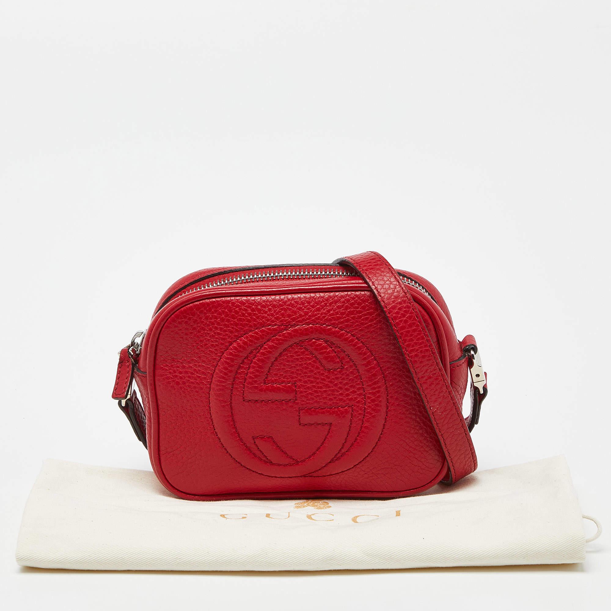Gucci Red Leather Soho Crossbody Bag 5