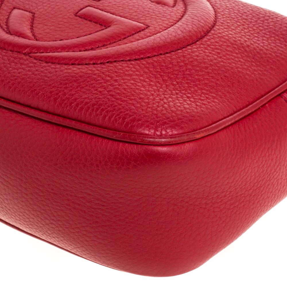 Gucci Red Leather Soho Disco Crossbody Bag 6