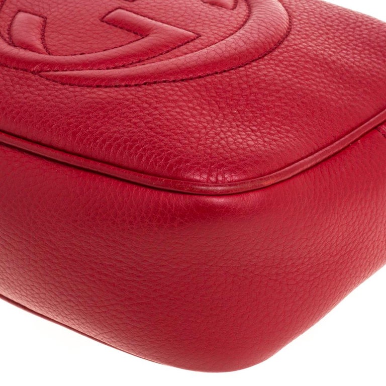 Gucci Red Leather Soho Disco Crossbody Bag at 1stDibs