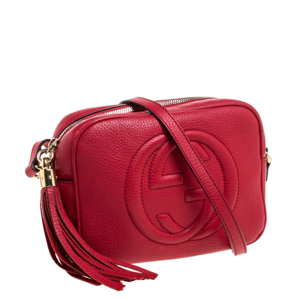 Women's Gucci Red Leather Soho Disco Crossbody Bag