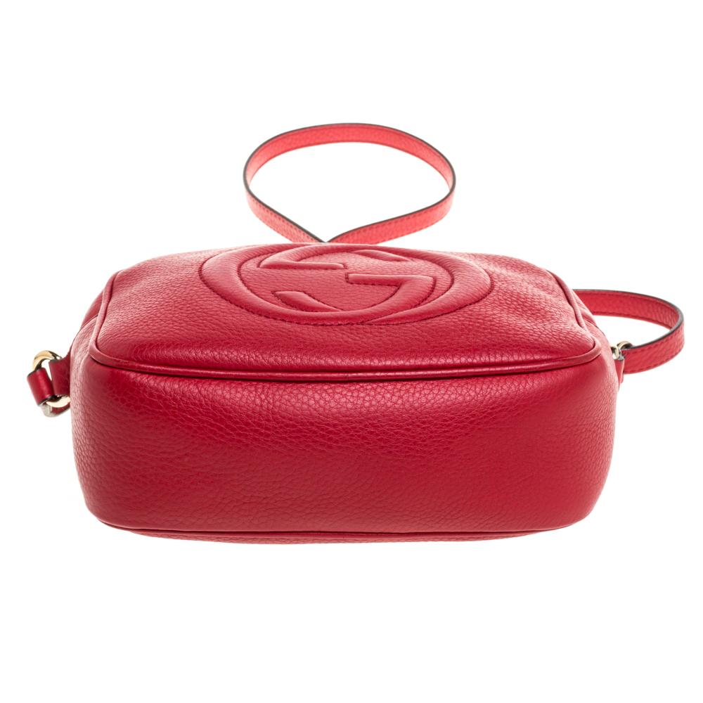 Gucci Red Leather Soho Disco Crossbody Bag 1