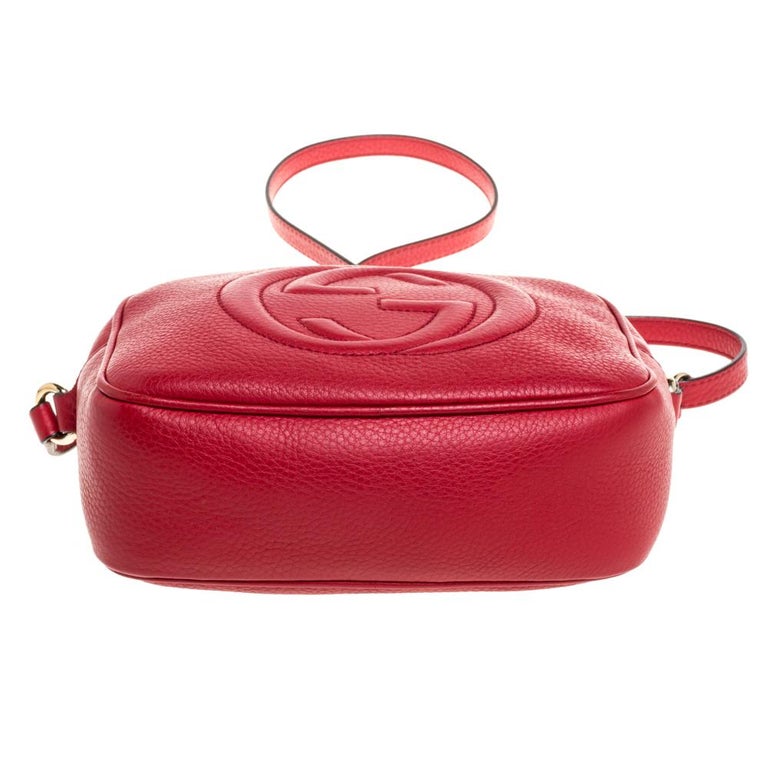 Gucci Red Leather Soho Disco Crossbody Bag at 1stDibs
