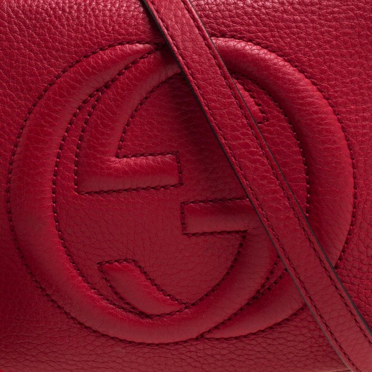 Gucci Red Leather Soho Disco Crossbody Bag at 1stDibs