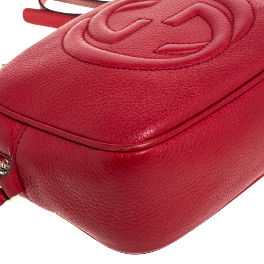 Gucci Red Leather Soho Disco Crossbody Bag 5