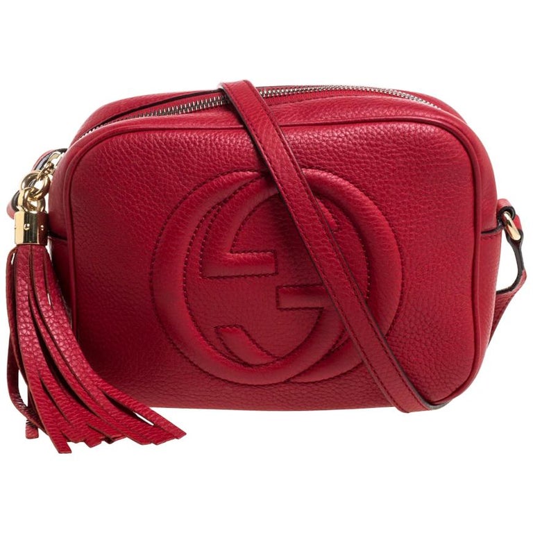 Gucci Red Leather Soho Disco Crossbody Bag at 1stDibs