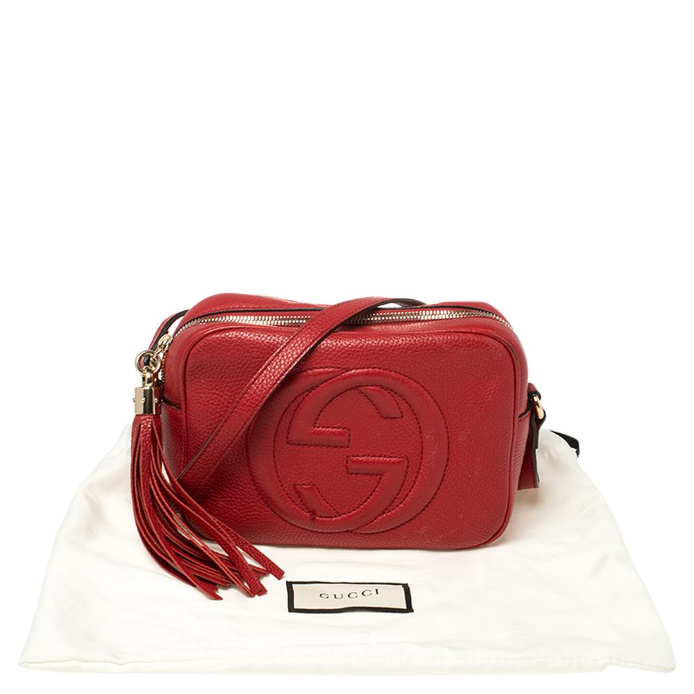 Gucci Red Leather Soho Disco Shoulder Bag 9
