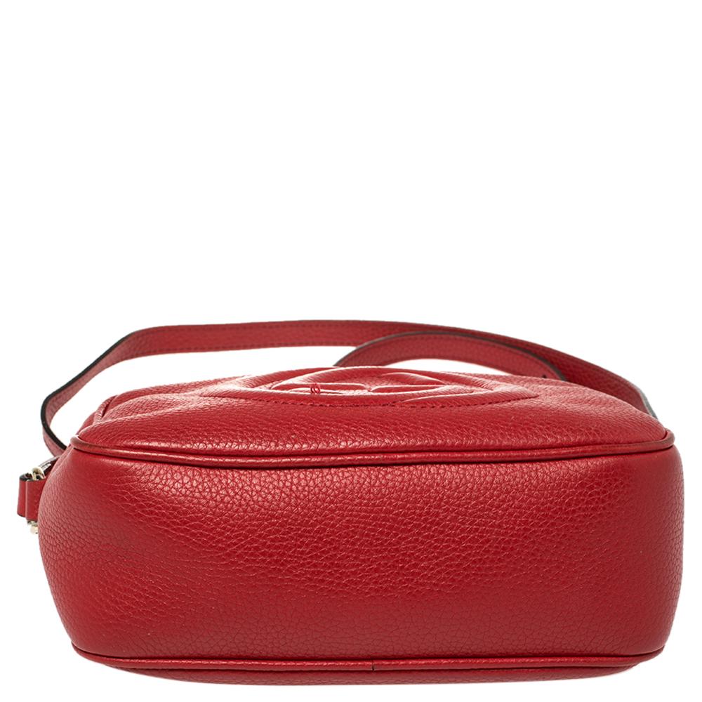 gucci soho red leather shoulder bag