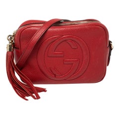 Gucci Red Leather Soho Disco Shoulder Bag