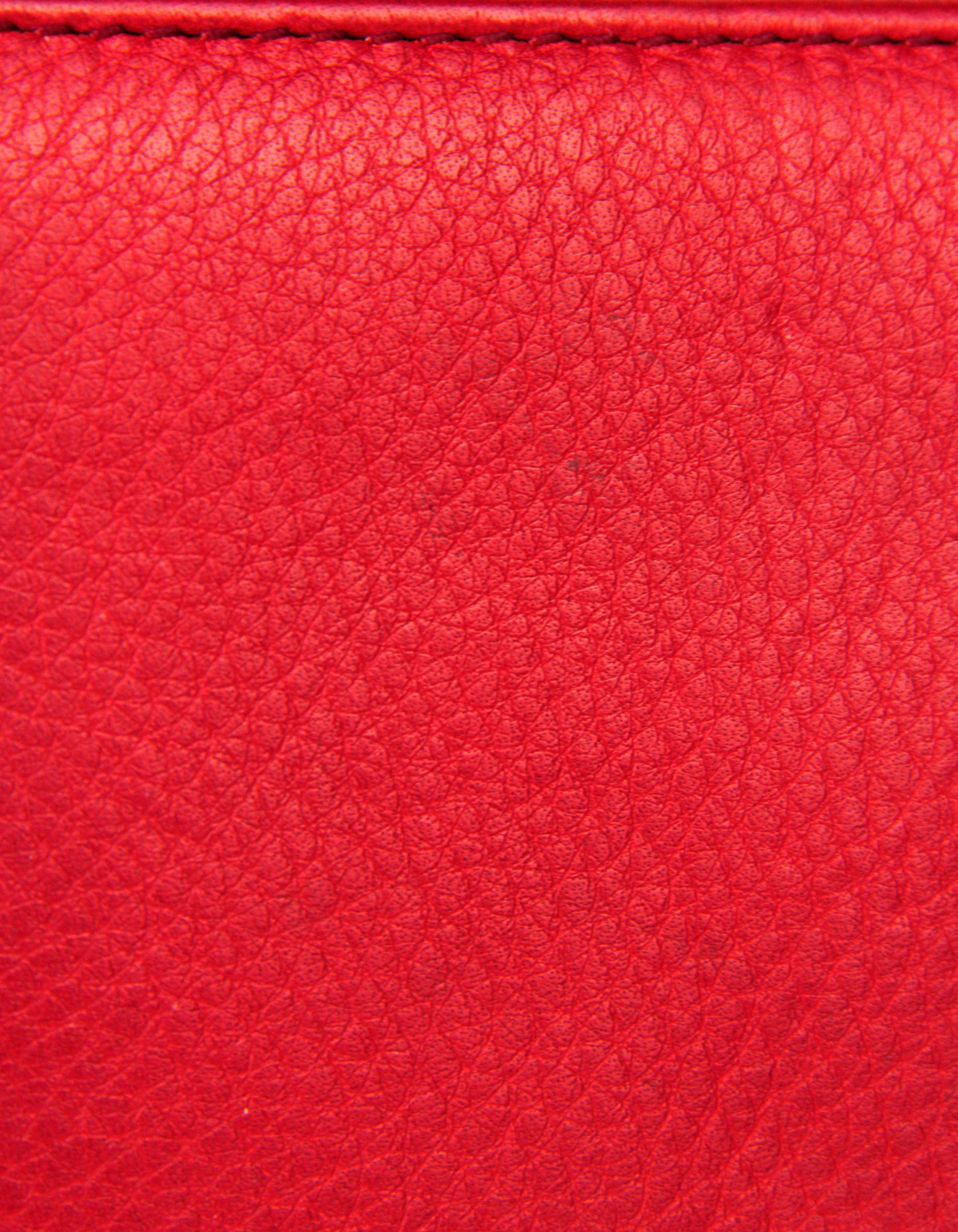 Gucci Red Leather Soho Zippy Logo Wallet 6