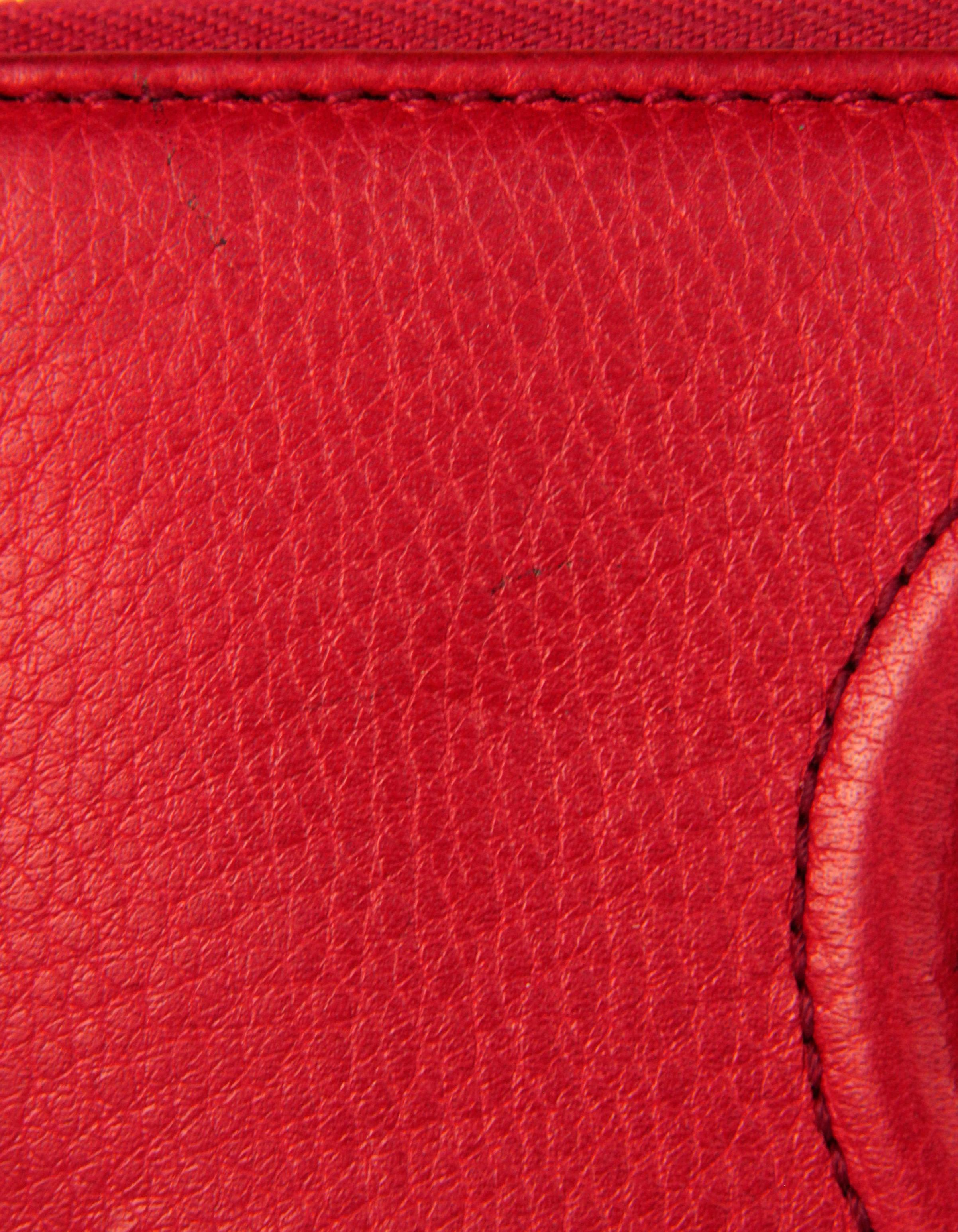 Gucci Red Leather Soho Zippy Logo Wallet 5