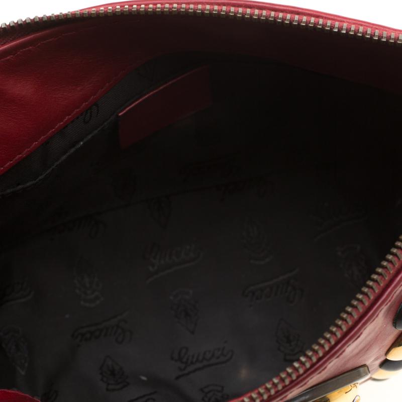 Gucci Red Leather Studded Babouska Hysteria Clutch 3