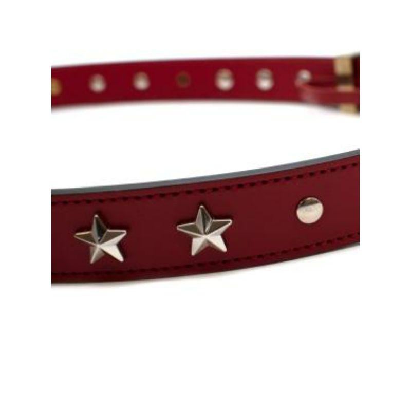 Gucci Red Leather Studded Belt - Size 80 For Sale 1