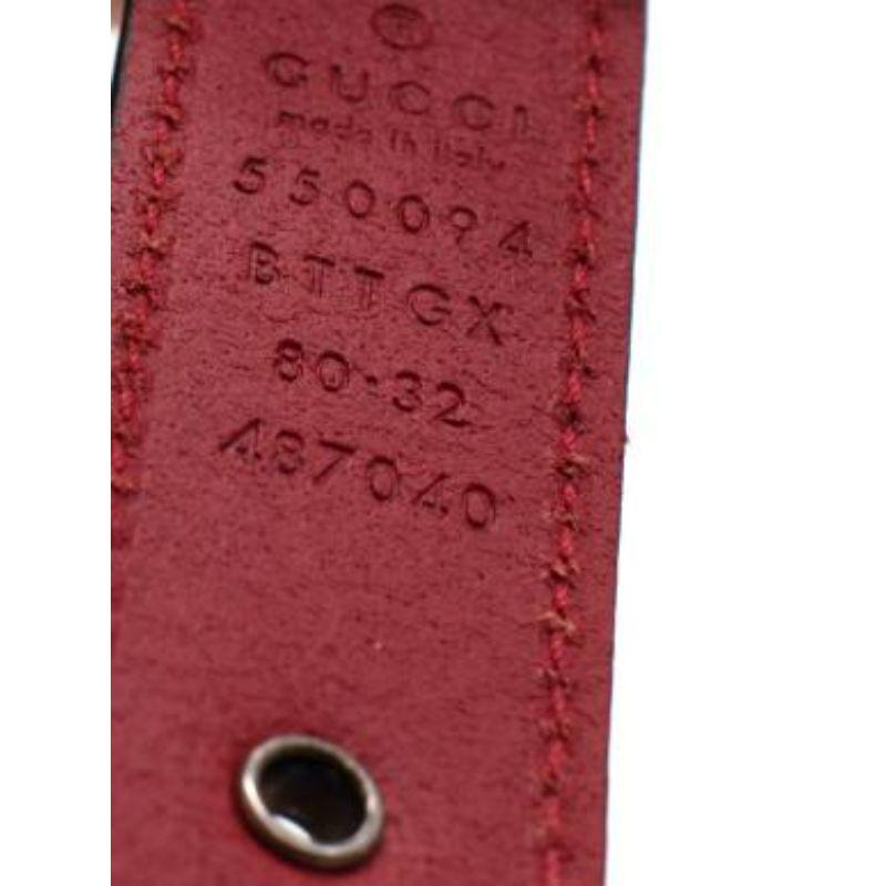 Gucci Red Leather Studded Belt - Size 80 For Sale 3