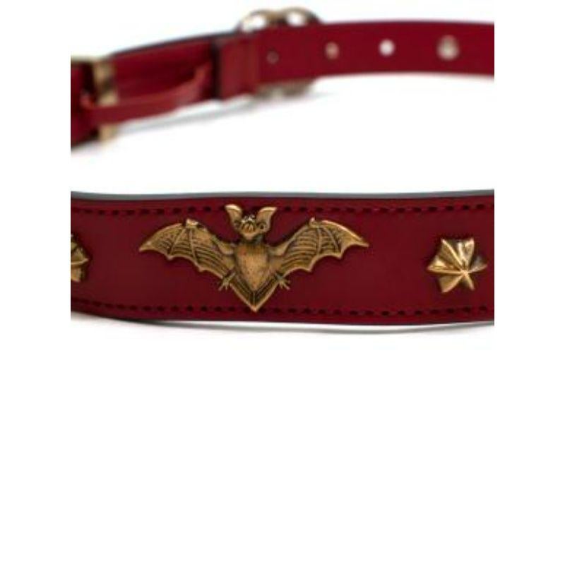 Gucci Red Leather Studded Belt - Size 80 For Sale 4