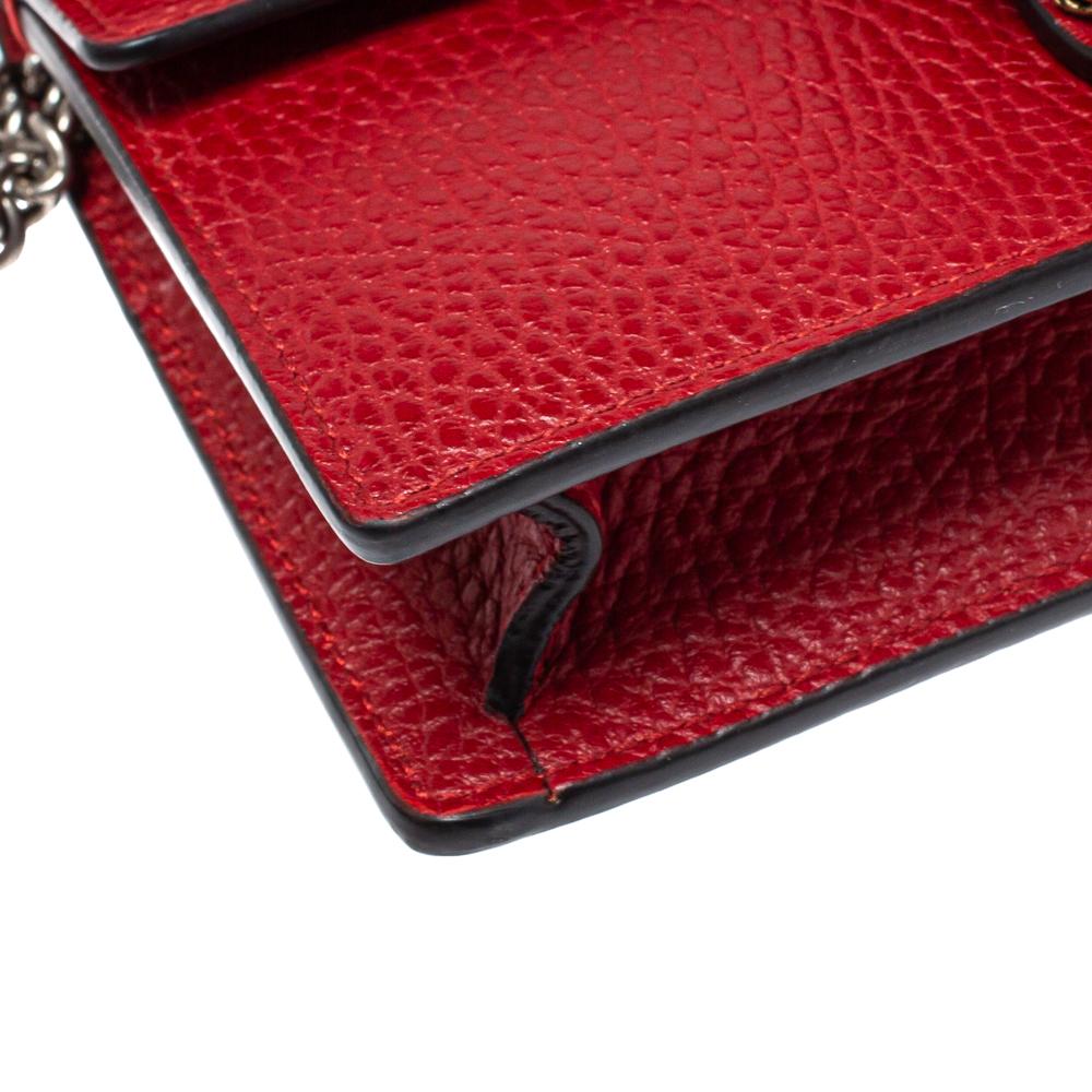 Gucci Red Leather Super Mini Dionysus Crossbody Bag 1