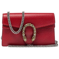 Gucci Red Leather Super Mini Dionysus Crossbody Bag