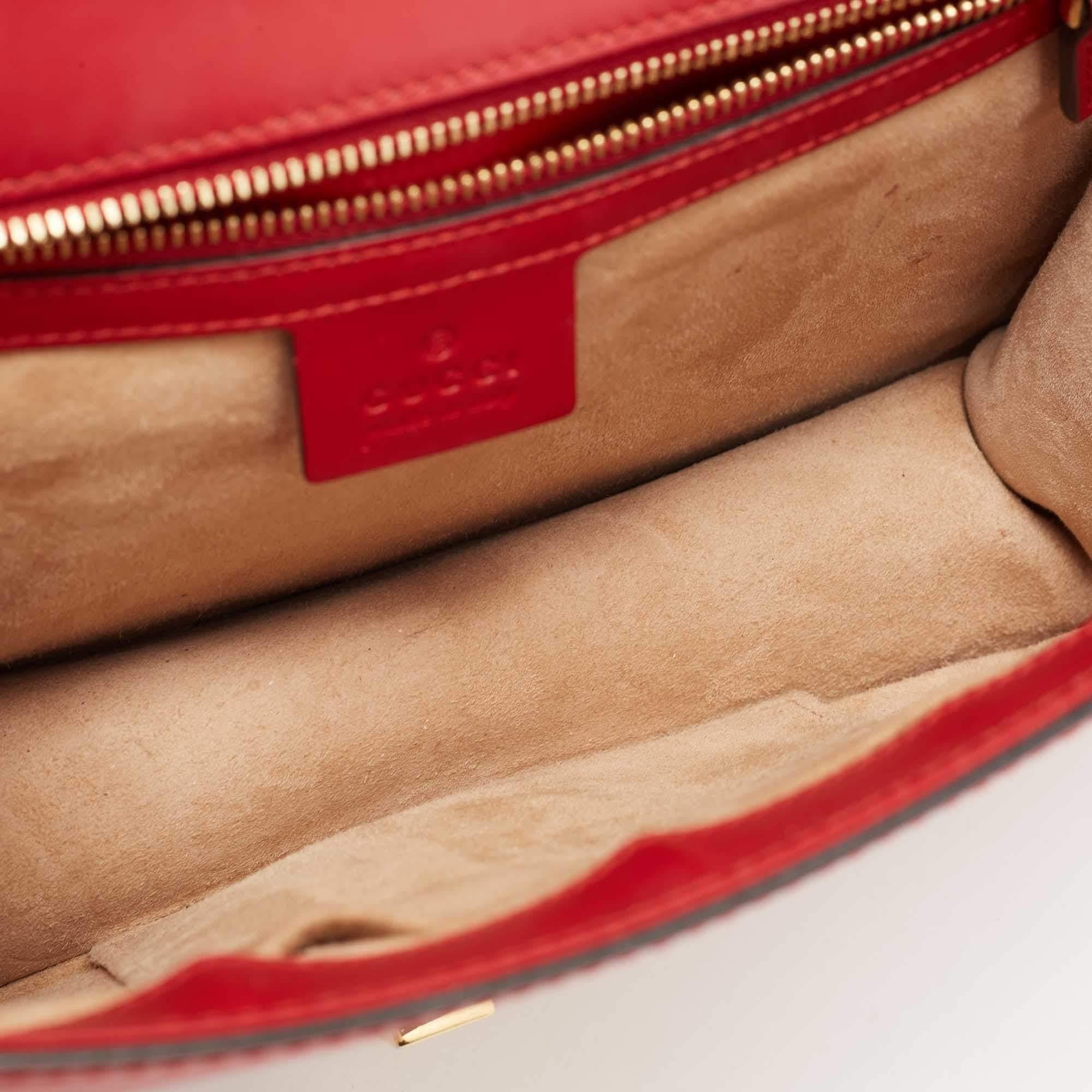 Gucci Red Leather Sylvie Shoulder Bag 10