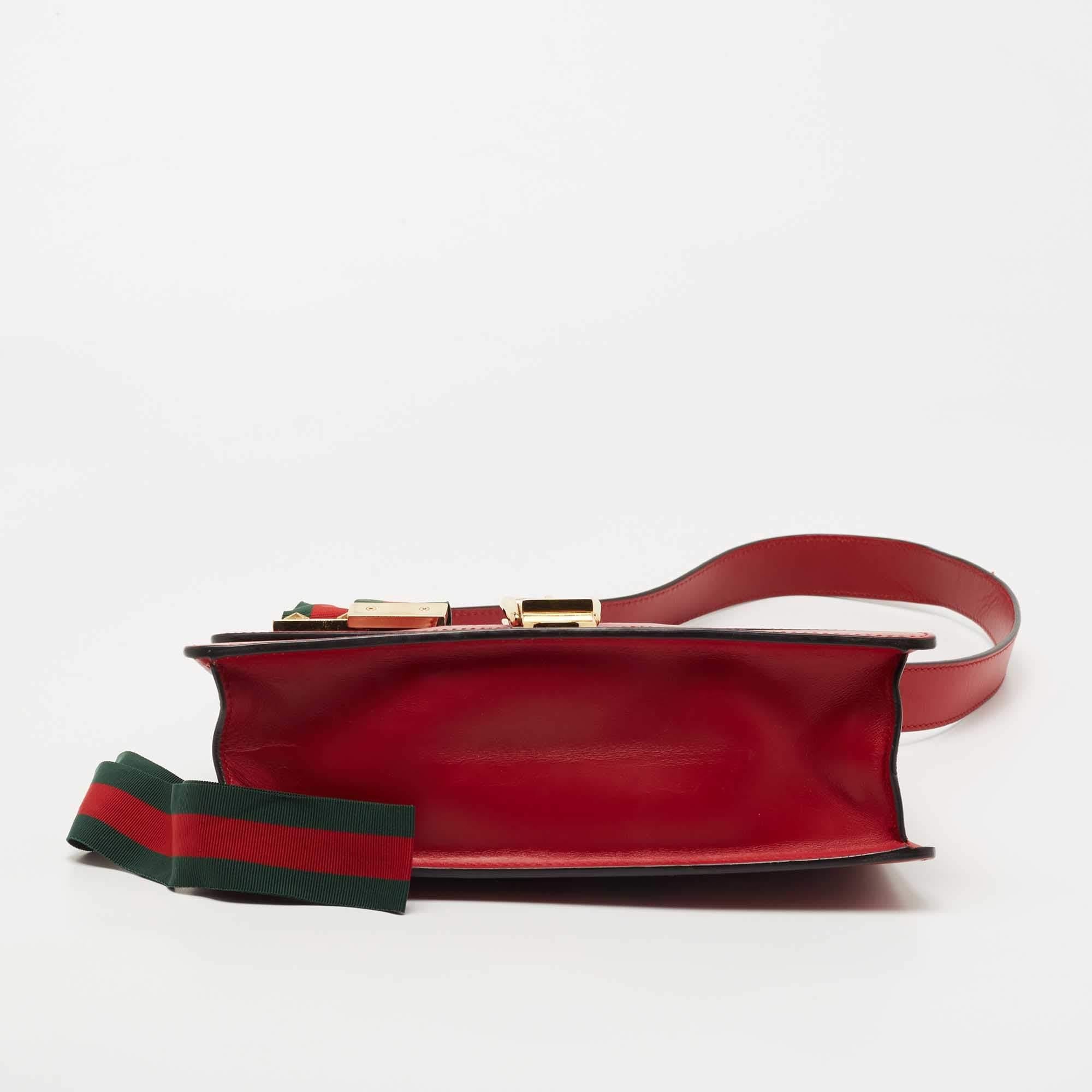 Gucci Red Leather Sylvie Shoulder Bag 1