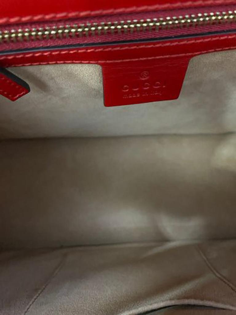 Gucci Red Leather Sylvie Shoulder Bag  1