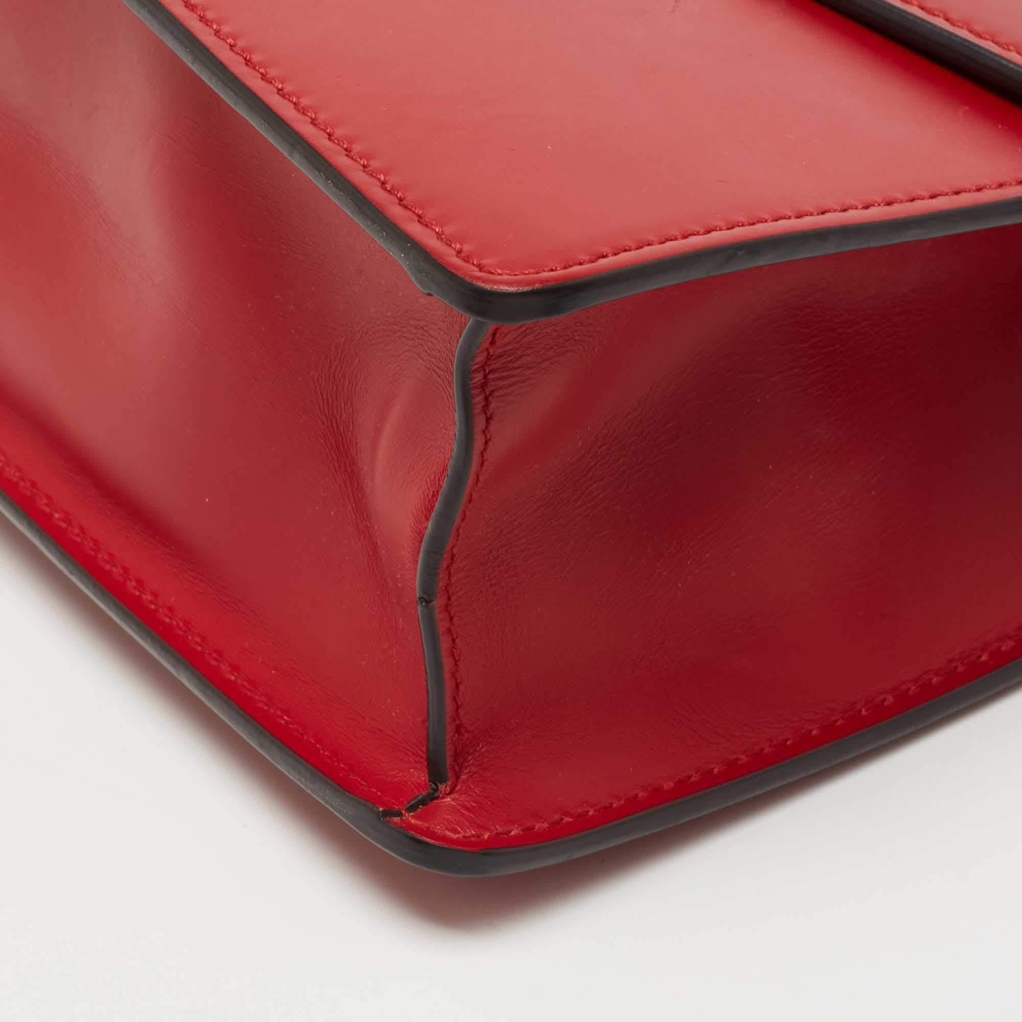 Gucci Red Leather Sylvie Shoulder Bag 4