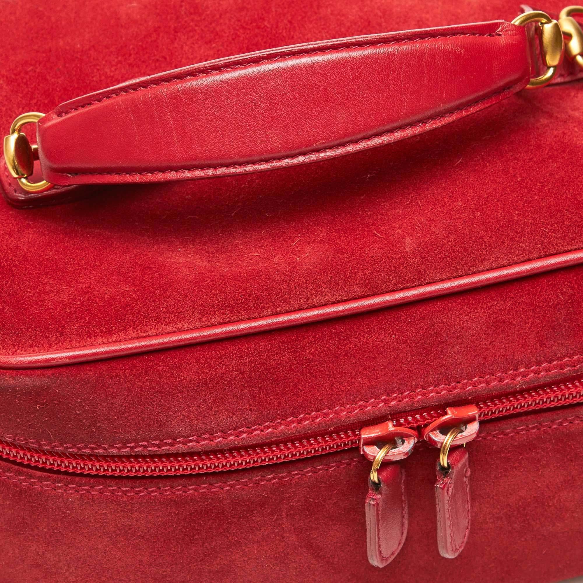 Gucci Red Leather Vanity Bag For Sale 13