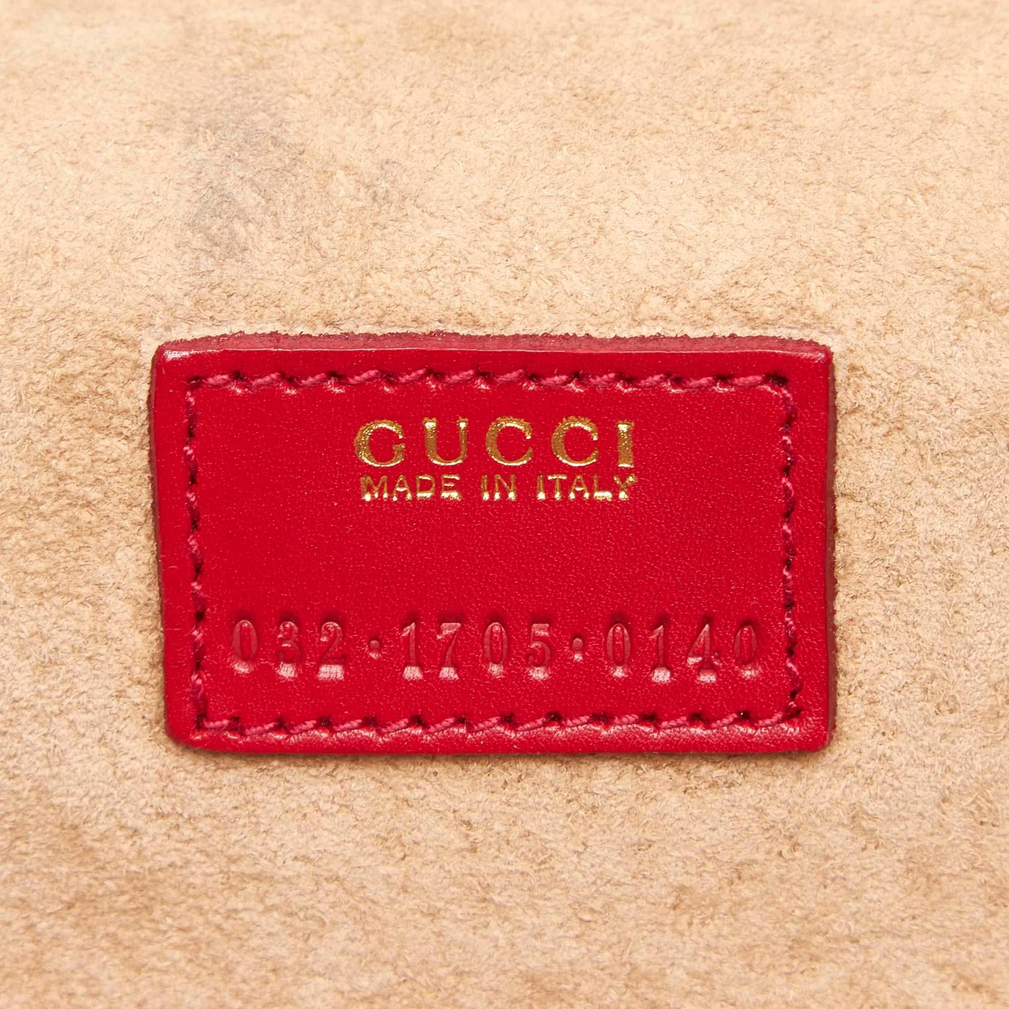 Gucci Red Leather Vanity Bag For Sale 5
