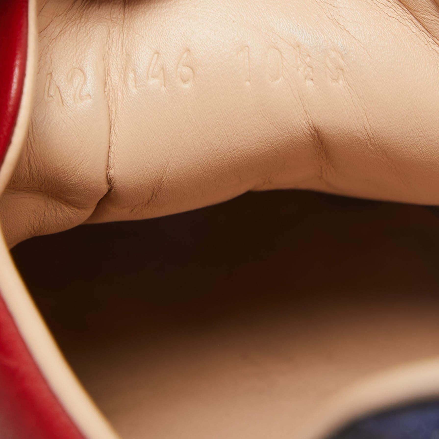 Gucci Red Leather Web Ace Sneakers Size 44.5 For Sale 2