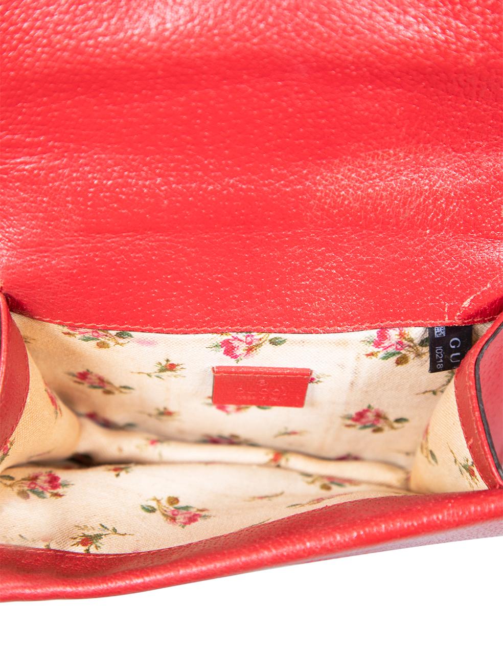 Gucci Red Leather Web Mini Dionysus Shoulder Bag For Sale 1