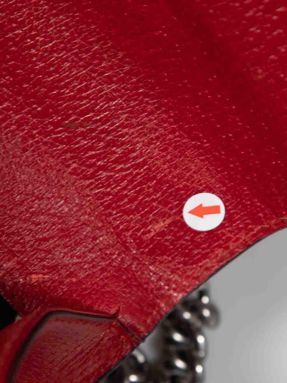 Gucci Red Leather Web Mini Dionysus Shoulder Bag For Sale 3