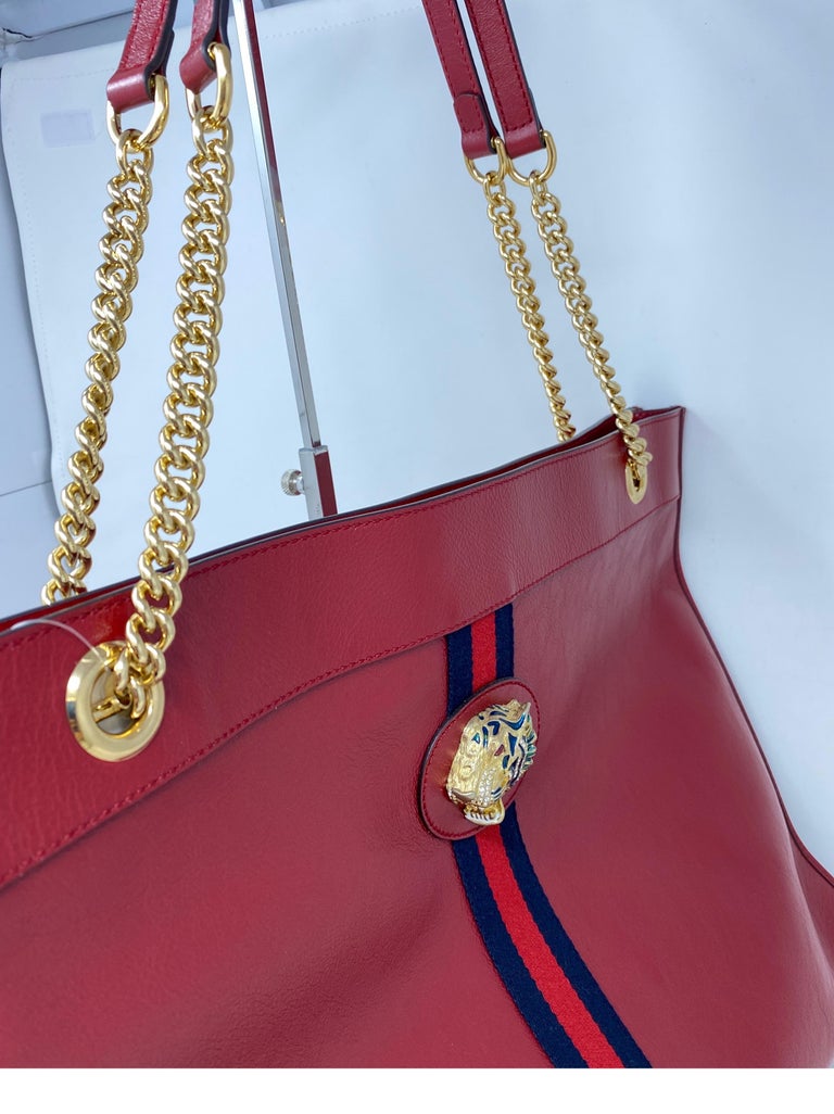 Gucci Red Lion Tote Bag For Sale at 1stDibs | gucci lion bag