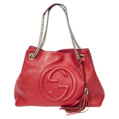 Used Gucci Red Logo Tote
