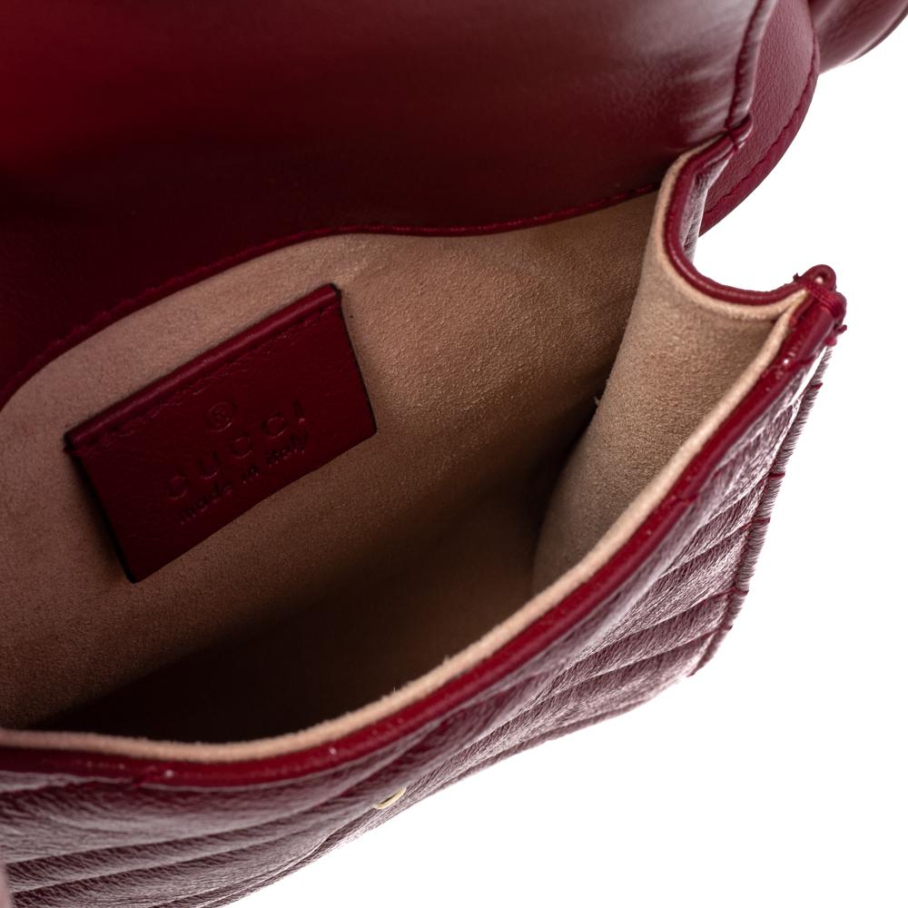 Gucci Red Matelassé Leather GG Marmont 2.0 Multi Belt Bag 2