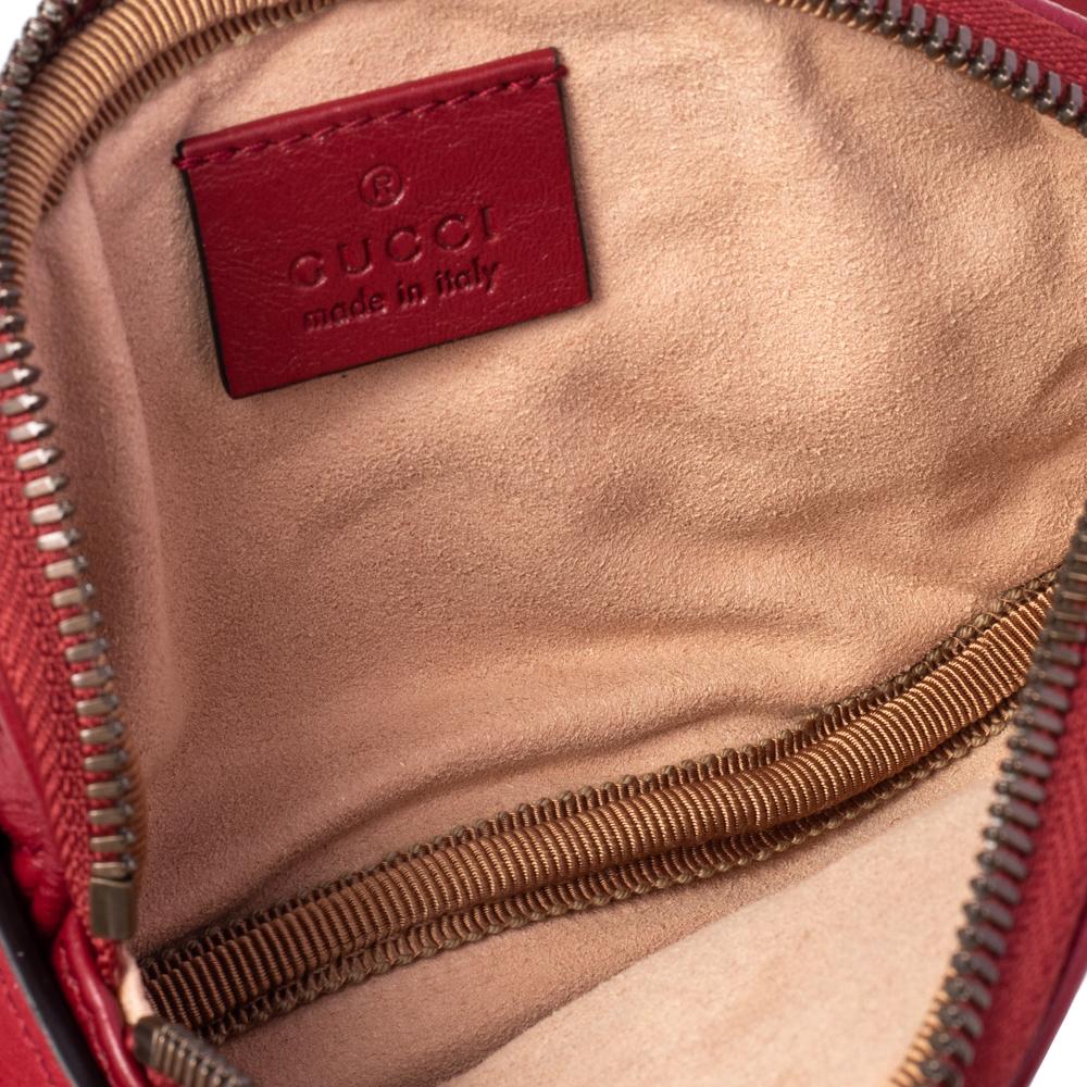 Gucci Red Matelassé Leather GG Marmont 2.0 Multi Belt Bag 3