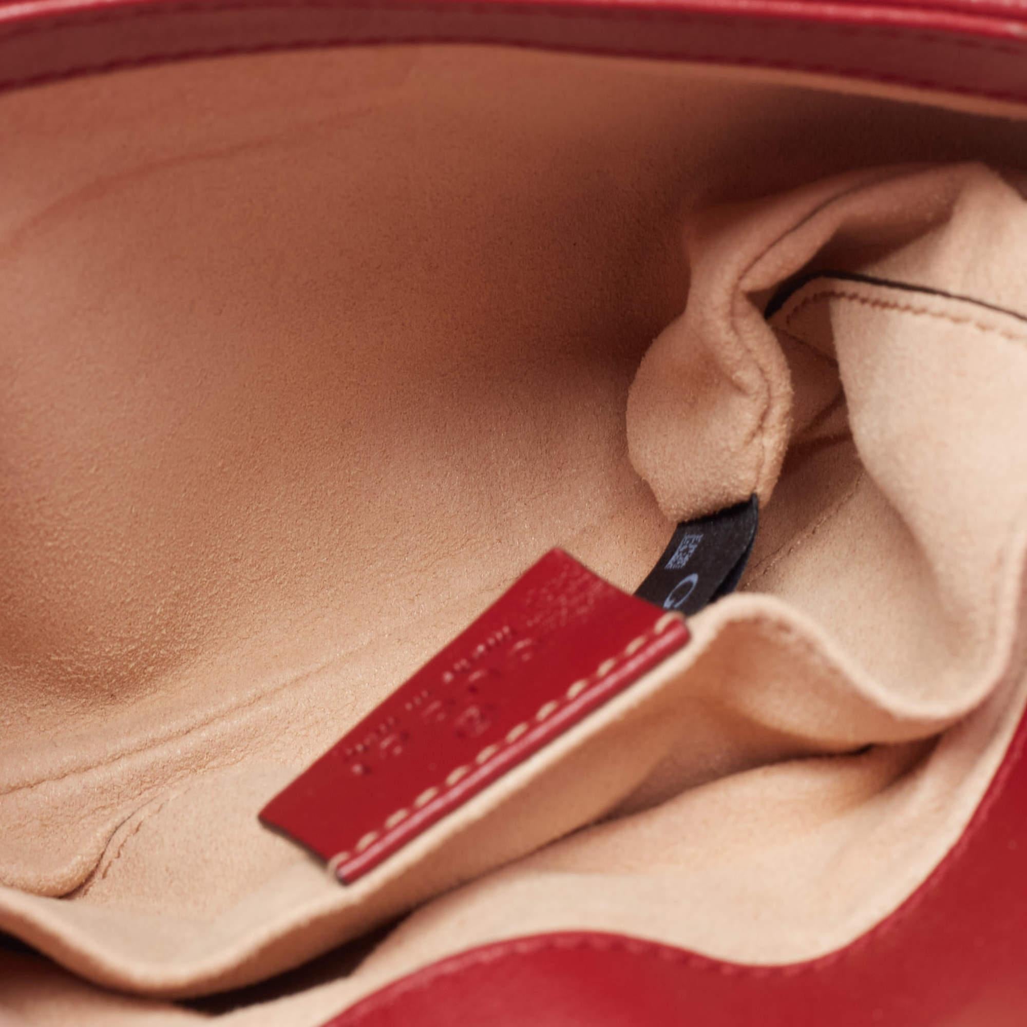 Gucci Red Matelassé Leather GG Marmont 2.0 Multi Belt Bag For Sale 9