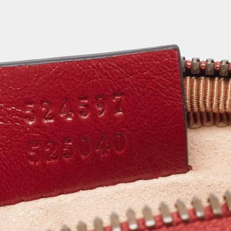 Gucci Red Matelassé Leather GG Marmont 2.0 Multi Belt Bag For Sale 3