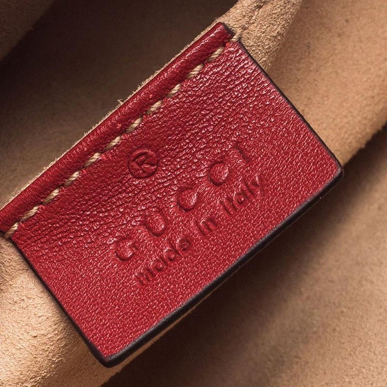 Gucci Red Matelassé Leather GG Marmont Belt Bag For Sale at 1stdibs