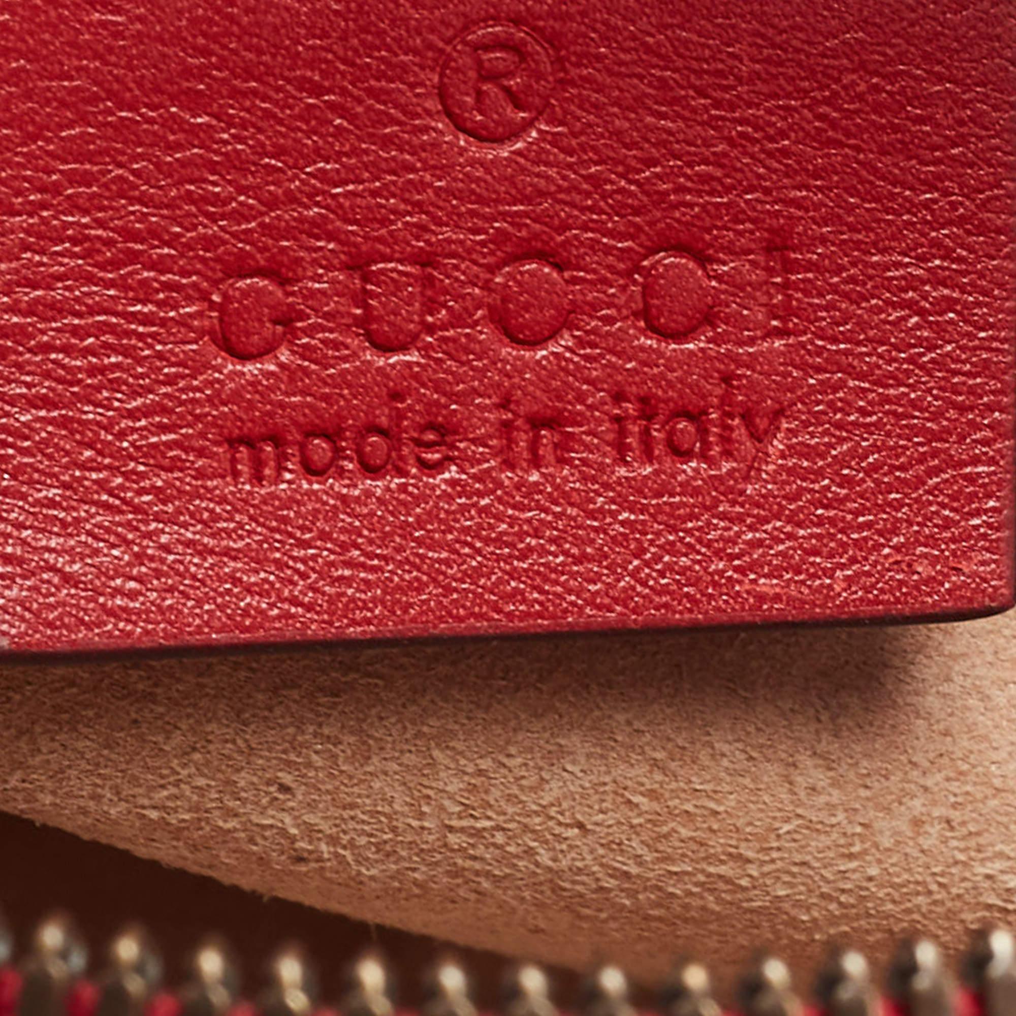Gucci Red Matelassé Leather GG Marmont Belt Bag 6