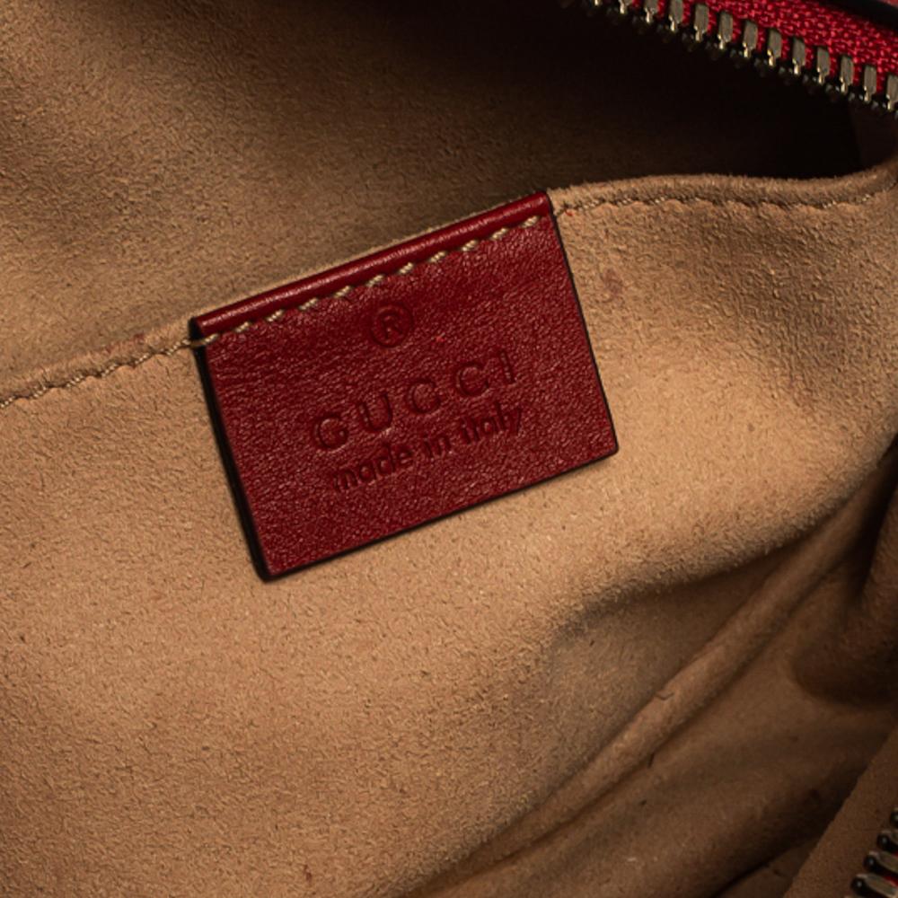 Gucci Red Matelassé Leather GG Marmont Belt Bag 11