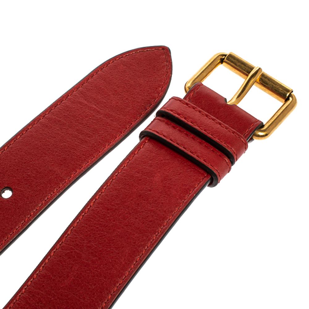 Gucci Red Matelassé Leather GG Marmont Belt Bag 12