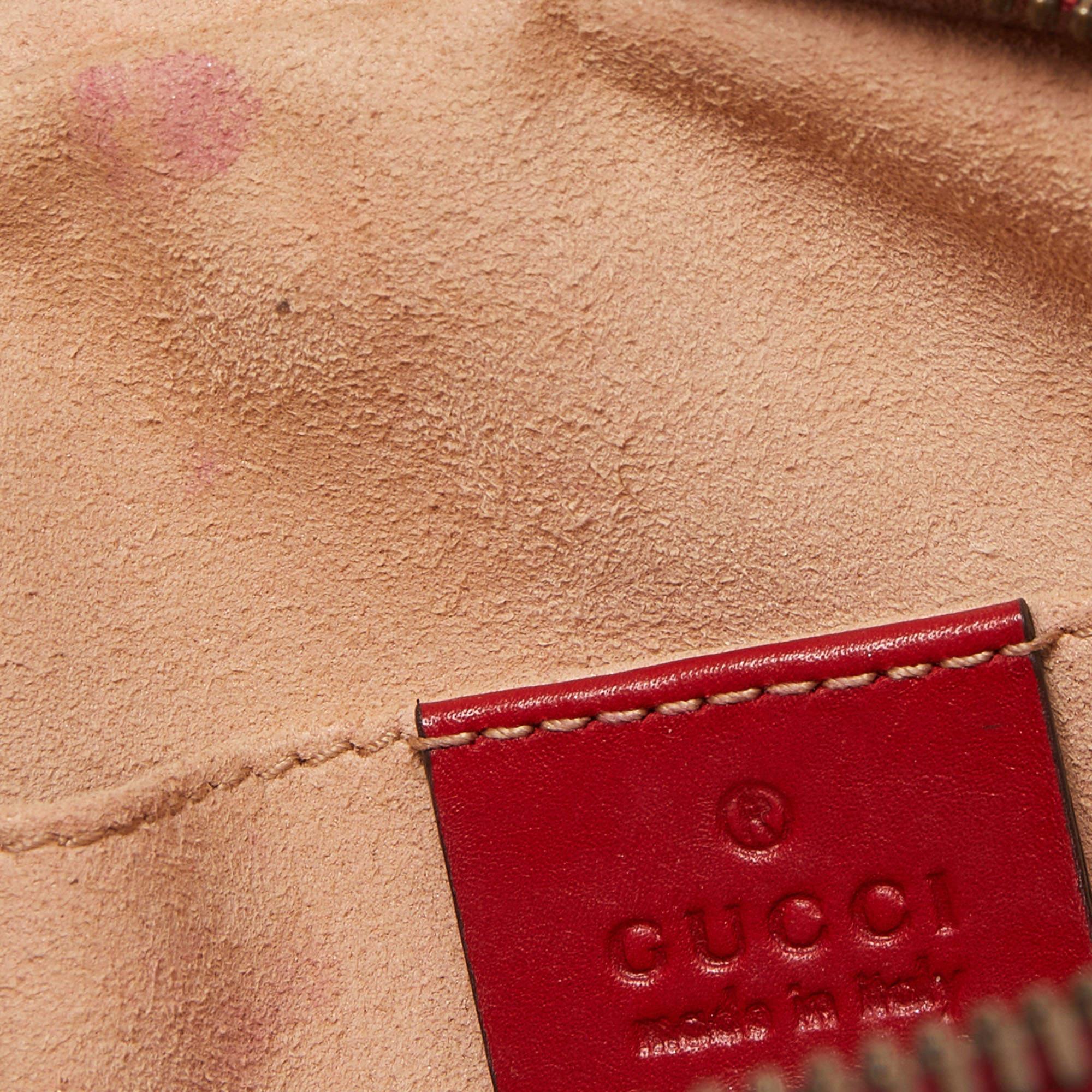 Women's Gucci Red Matelassé Leather GG Marmont Belt Bag For Sale