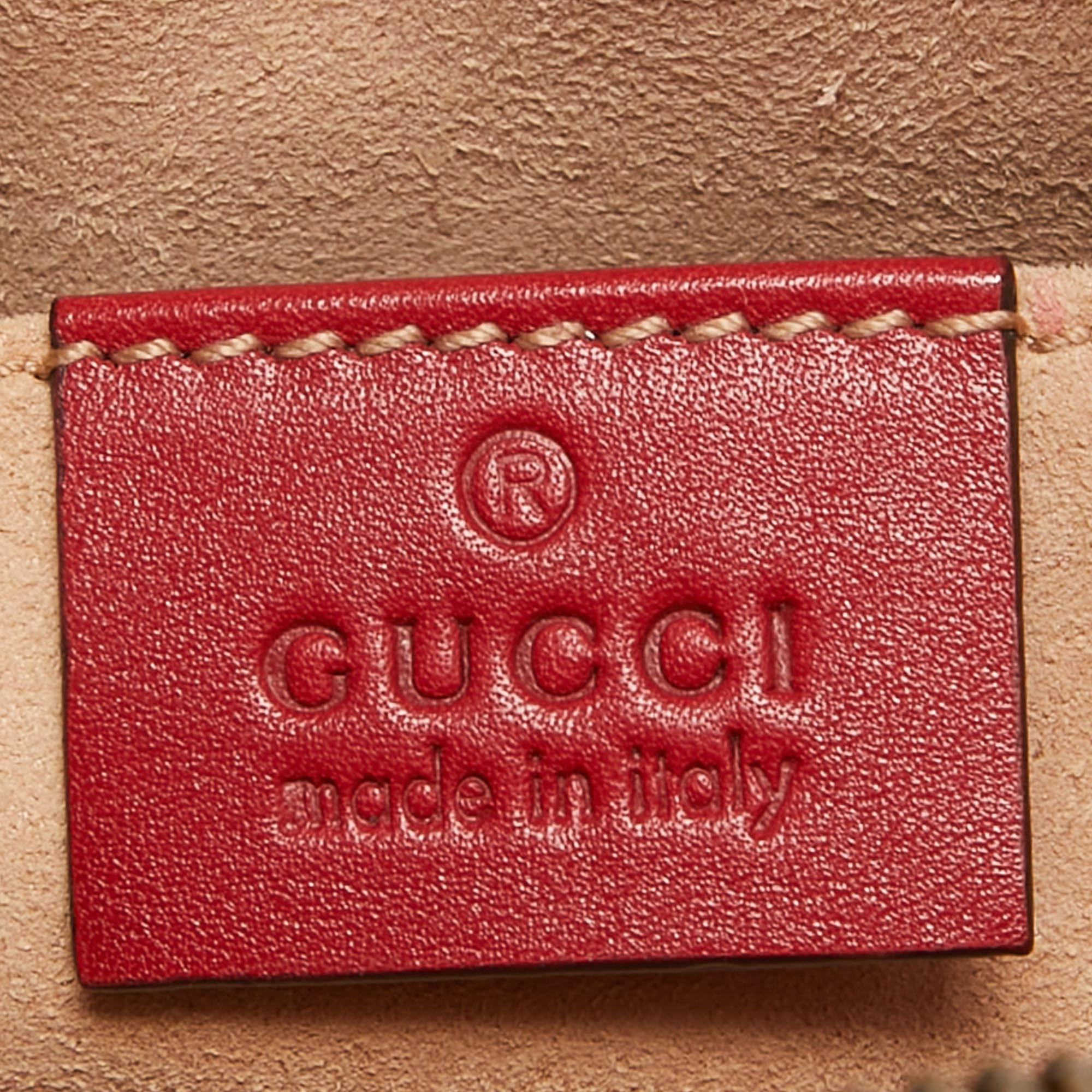 Gucci Red Matelasse Leather GG Marmont Belt Bag 4