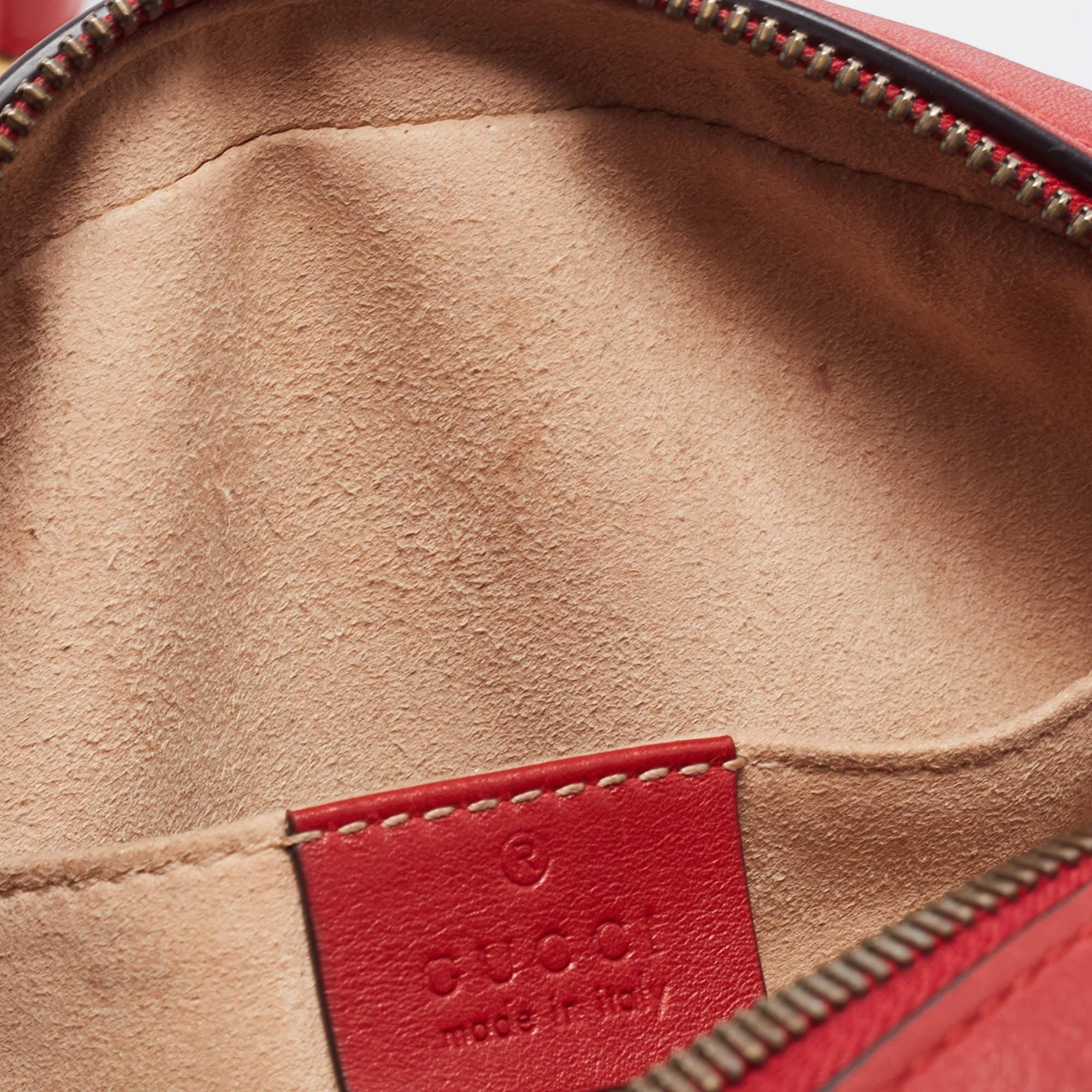 Gucci Red Matelassé Leather GG Marmont Belt Bag 5