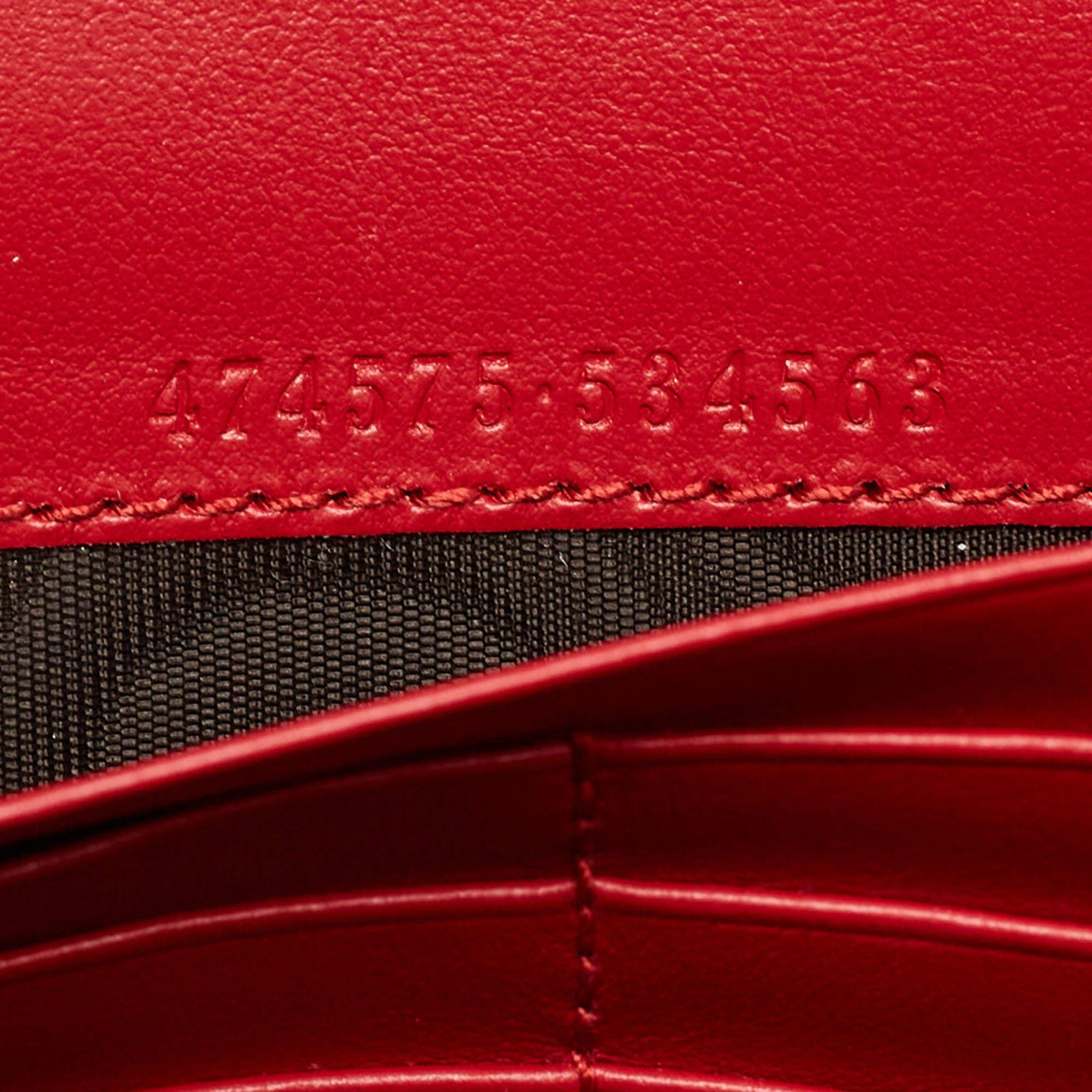 Gucci Red Matelasse Leather Mini GG Marmont Chain Bag 10